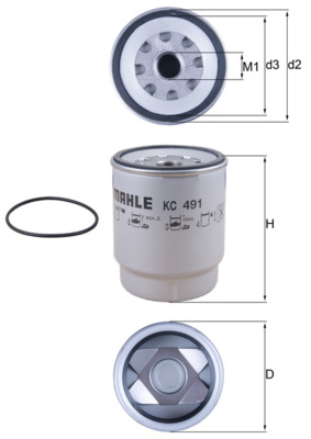 Fuel filter - KC 491D MAHLE