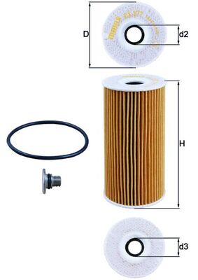 Filtro olio - OX 377D MAHLE