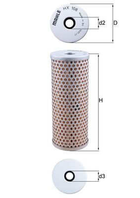 Hydraulic Filter, steering system - HX 108 MAHLE