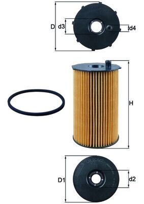 Oil Filter - OX 205/2D MAHLE