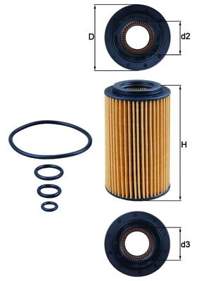 Oil Filter - OX 153/7D MAHLE