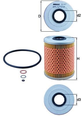 Oil Filter - OX 187D MAHLE