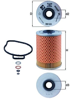 Filtro olio - OX 151D MAHLE