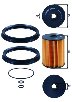 Fuel filter - KX 504D MAHLE