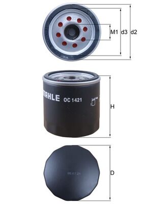 Oil Filter - OC 1421 MAHLE
