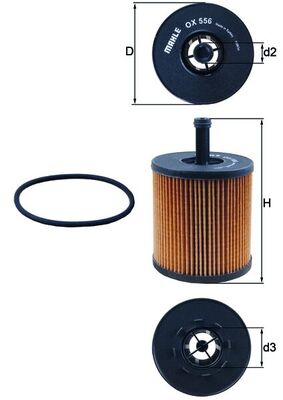 Oil Filter - OX 556D MAHLE