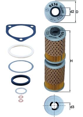 alyvos filtras - OX 36D MAHLE