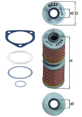 Oil Filter - OX 37D MAHLE