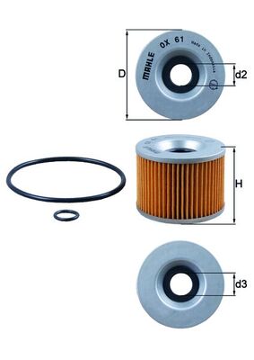 Filtro olio - OX 61D MAHLE