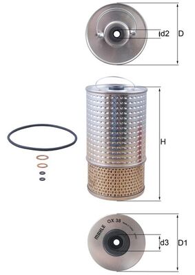 alyvos filtras - OX 38D MAHLE