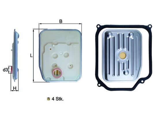 Hydraulic Filter, automatic transmission - HX 147KIT1 MAHLE