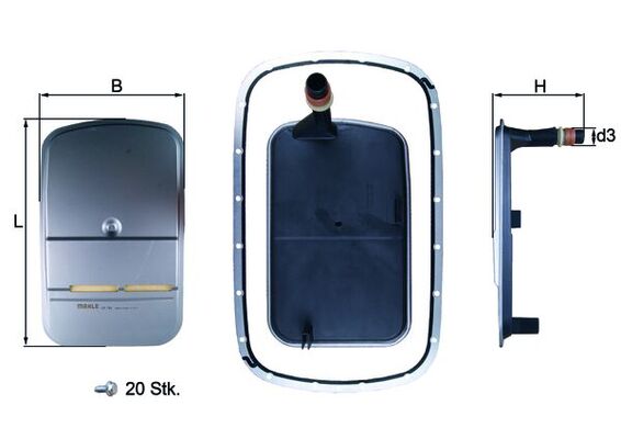 hidraulinis filtras, automatinė transmisija - HX 159KIT MAHLE