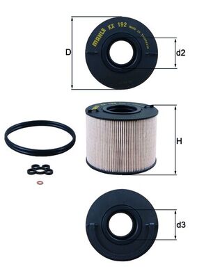 Filtro carburante - KX 192D MAHLE