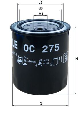 Oil Filter - OC 275 MAHLE