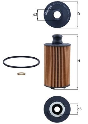 Filtro olio - OX 1141D MAHLE