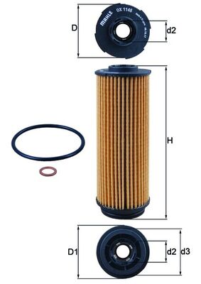 Oil Filter - OX 1146D MAHLE