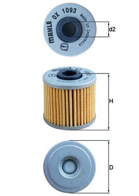 Filtro olio - OX 1093 MAHLE