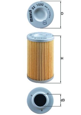 Oil Filter - OX 1090 MAHLE