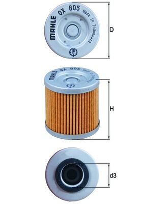 Filtro olio - OX 805 MAHLE