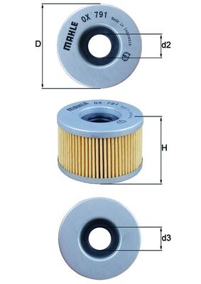 alyvos filtras - OX 791 MAHLE