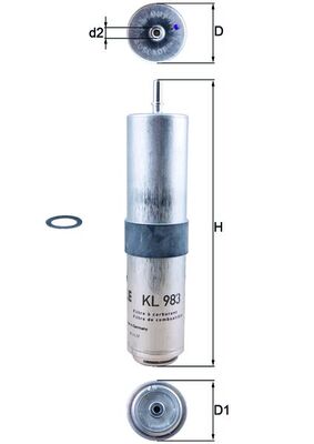 kuro filtras - KL 983D MAHLE