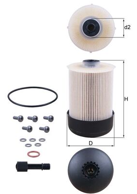 Fuel filter - KX 338/22D MAHLE