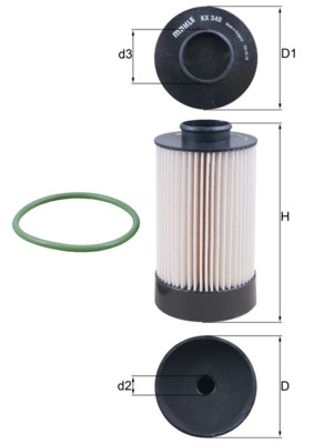 Fuel filter - KX 340D MAHLE