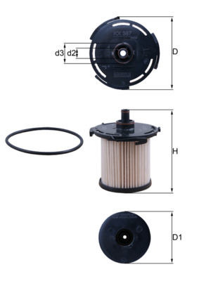 Fuel filter - KX 387D MAHLE
