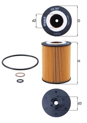 Oil Filter - OX 367D MAHLE