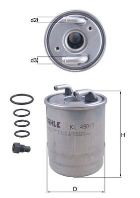 Fuel filter - KL 490/1D MAHLE