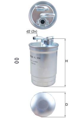 Fuel filter - KL 554D MAHLE