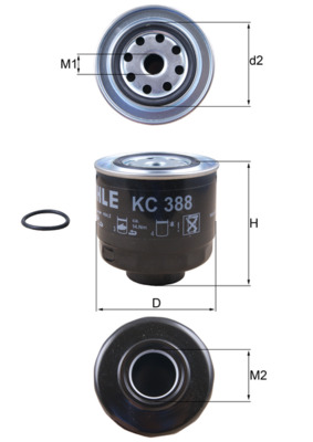 Fuel filter - KC 388D MAHLE