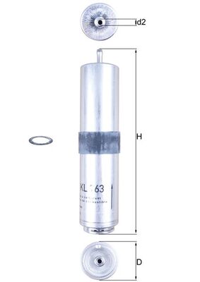 Filtro carburante - KL 763D MAHLE