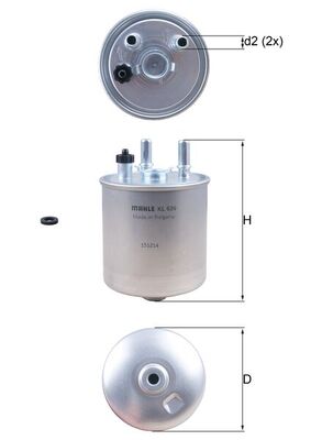 Fuel filter - KL 639D MAHLE