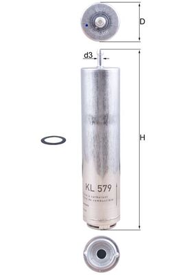 Filtro carburante - KL 579D MAHLE
