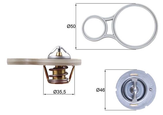 termostatas, aušinimo skystis - TX 255 91 MAHLE