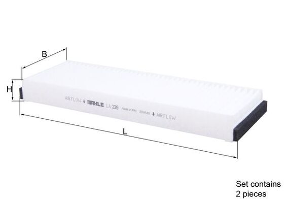 Filter, interior air - LA 239/S MAHLE