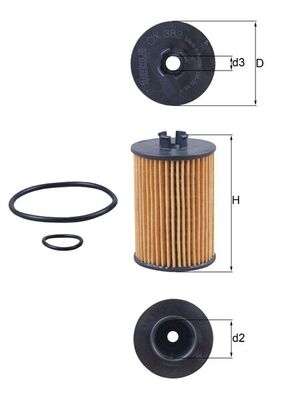 alyvos filtras - OX 382D MAHLE