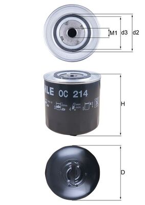 Oil Filter - OC 214 MAHLE