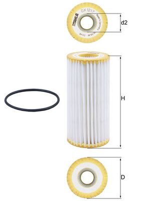 Filtro olio - OX 1217D MAHLE