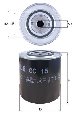 Filtro olio - OC 15 MAHLE