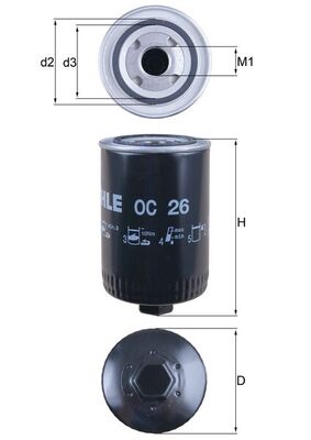 alyvos filtras - OC 26 MAHLE