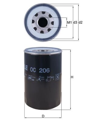 Oil Filter - OC 206 MAHLE