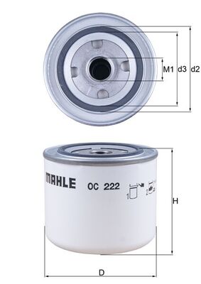 Oil Filter - OC 222 MAHLE