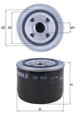 Масляный фильтр - OC 312 MAHLE