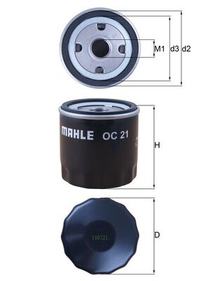 Oil Filter - OC 21 MAHLE