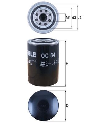 Oil Filter - OC 54 MAHLE