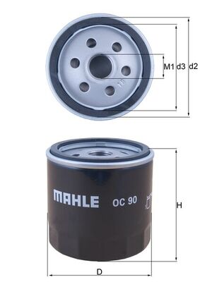 Filtro olio - OC 90 MAHLE