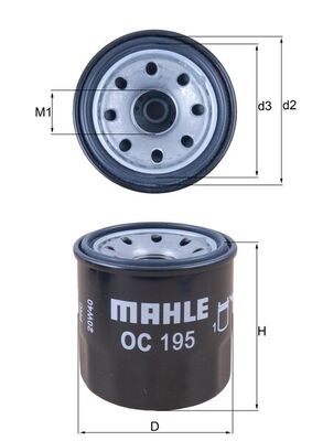 Filtro olio - OC 195 MAHLE