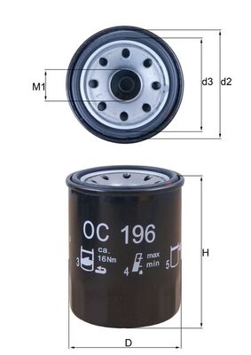 Filtro olio - OC 196 MAHLE